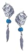 Wolf Turquoise & Solid Sterling Silver Earrings