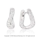41KC%2BGUhQuL. SL160  14k WG Twisting Huggie 0.40 Carat Diamond Earrings