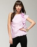 Silk Flutter One Shoulder Top - ORCHID PETAL (S)