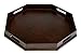 Mountain Woods Brown Octagon Ottoman Wooden Serving Tray with Handles - 22