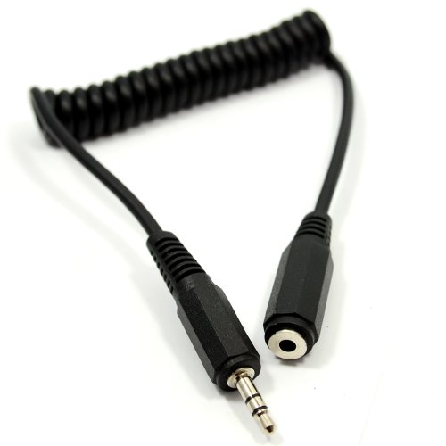kenable COILED 3.5mm Stereo Jack to Socket Headphone Extension Cable Lead 1m (~3 feet)