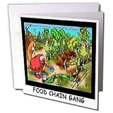 Londons Times Funny Food Coffee other Digestibles - Food Chain Gang - Greeting Cards-12 Greeting Cards with envelopes