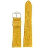 Watch Band Genuine Leather Lizard Grain Yellow 20mm