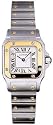 Cartier Women's Santos 18K Gold and Stainless Steel Watch #W20012C4