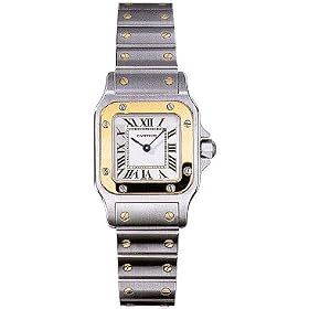 Cartier Santos Two-Tone 18kt Yellow Gold and Steel Ladies Watch W20012C4 by Cartier