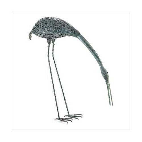 Iron Grazing Crane Statue