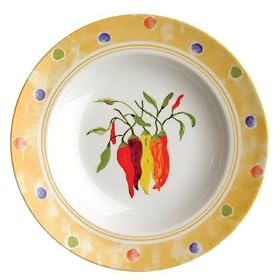 Jill Butler Peppers 9-Inch Rimmed Bowl, 9.75 Oz. by Jill Butler