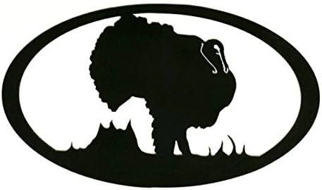 7055 Inc Rustic Elements Turkey Oval Metal Wall Art, Hammered Black