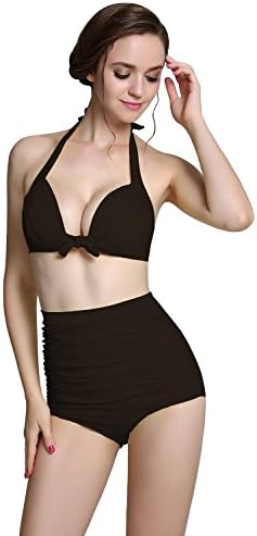 Michelle Hedger Retro 50s Vintage Halter High Waist Bikini Swimsuit Sets (FBA) 4XL(US14-16)