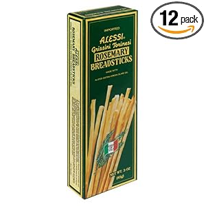 Alessi Rosemary Breadsticks, 3-Ounce Boxes (Pack of 12) by Vigo