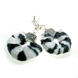 Fetish Fantasy Bondage Gear Faux Zebra Fur Furry Metal Handcuffs