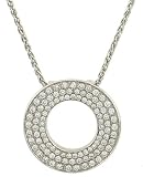 Circle Pendant on Wheat Chain Diamond .49cttw H/si