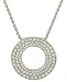 Circle Pendant on Wheat Chain Diamond .49cttw H/si