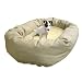 Majestic Pet 32-Inch Sherpa Bagel Bed for Pets, Khaki