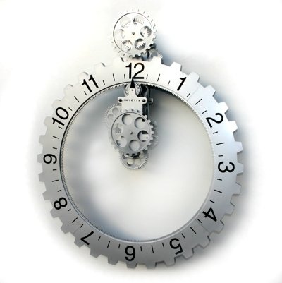 Childrens Toyshop  Toys : Wil Van Den Bros Wall Gear Clock Silver