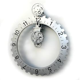 Wil Van Den Bros Wall Gear Clock Silver
