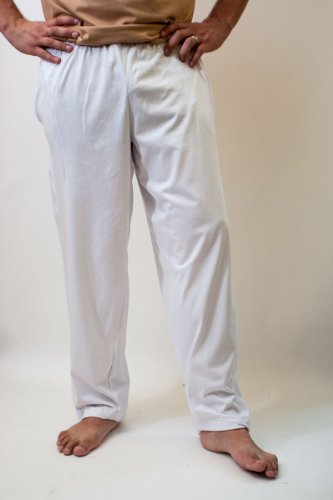 100% Egyptian Cotton Lounge Pants (For Both Men And Women) - White (Large)