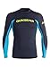 Quiksilver Men's Performer Long Sleeve Surf Tee Rashguard, Black/Safety Yellow, Small