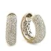 14K White Gold & Rose Gold 2.00ct Diamond Pave Reversible Hoop Earrings