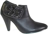 BOTTINES TALON NOIR N?UD DECO