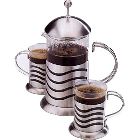 LaCafetiere Wave 8 Cup Cafetiere & 2 Wave Cups Giftset