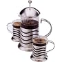 LaCafetiere Wave 8 Cup Cafetiere & 2 Wave Cups Giftset