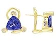 14K Yellow Gold Tanzanite and Diamond Earrings