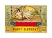 Happy Birthday, Nude Smoking Hookah Holidays & Greetings Art Poster Print, 18x13