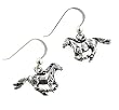 Small Running Horse Sterling Silver Dangling Hook Earrings