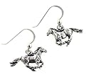 Small Running Horse Sterling Silver Dangling Hook Earrings