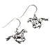 Small Running Horse Sterling Silver Dangling Hook Earrings