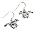 Small Running Horse Sterling Silver Dangling Hook Earrings