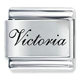 Name Victoria Italian Charms Bracelet Link