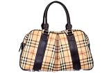 Burberry Ashbury Classic Check Chocolate Leather Bag