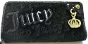 Juicy Couture Charming Zip Around Black Velour Clutch