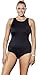 Aquabelle Women's Plus Size Chlorine Resistant! Aquabelle Black High Neck Swimsuit
