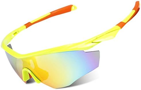 Half Frame Men Women Performance Baseball Cycling Running Sport Sunglasses (Yellow)