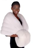 White Fox Fur Muff - White Fur Handwarmer Muff