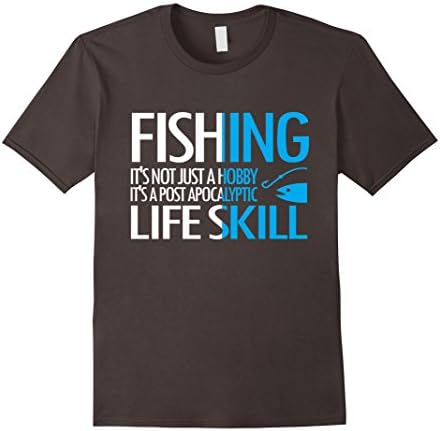 Men's Fishing is life skill tshirt Medium Asphalt