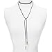 BOKOLI Retro Women Gothic Velvet Choker Necklace Long Chain Leaf Pendant Black