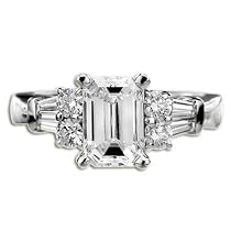 1.17 CT F VS1 EMERALD CUT DIAMOND ENGAGEMENT RING