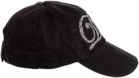 Women's Crystal Diva Adjustable Baseball Cap Rhinestone Bling Hat (Black)