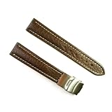 BANDA WYOMING BUFFALO LEATHER FLIP LOCK CLASP DEPLOYANT WATCH BAND CHRONO SPORT DOUBLE RIDGE... by Caddy Bay Collection