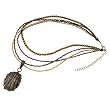 Konark Antique Pendant Necklace with Brass Bead Strand