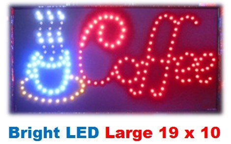 Open Coffee LED Neon Animated Bistro Business Sign with Power On/off Switch Blt116
