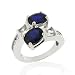 Sterling Silver Genuine Ceylon & White Sapphire Ring