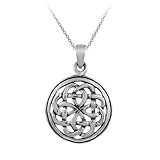 Sterling Silver Celtic Knot Round Pendant , 18