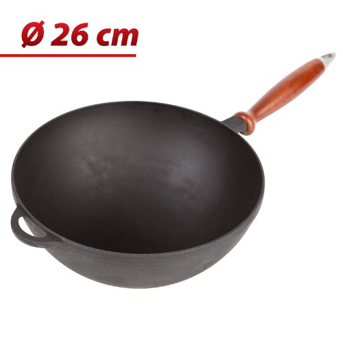 Bratpfanne WOK aus Gusseisen, ohne Deckel, 26 