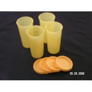 Tupperware. Set of Four 9 Oz Tumblers. Yellow by Tupperware