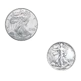 2007 American Silver Eagle with Walking Liberty Half Dollar